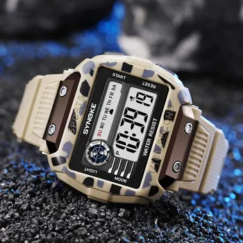  SYNOKE Pazi Za Moške Watchs Slog 50M Nepremočljiva Digitalne Ure LED Watch Datum Šport Moških Montre Homme 9801