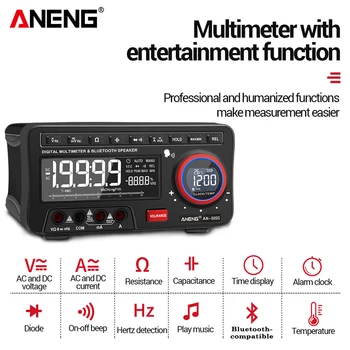  ANENG AN-999S Namizje Glas Profesionalni Multimeter Digitalni Bluetooth 19999 Šteje True RMS Auto Razpon DC/AC Meter