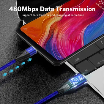  USLION Magnetni Hitro Kabel Micro USB Polnjenje prek kabla USB Telefon Android podatkovnem Kablu Žice Magnet Polnilec Za Samsung Xiaomi Huawei Mobile 3A