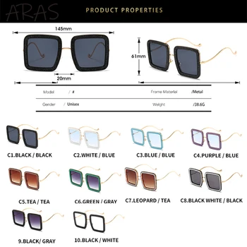  2022 Novi Diamant Kvadratnih sončna Očala Ženske Luksuzne blagovne Znamke, Modni Kristalno Prevelike sončne Očala za Moške UV400 Odtenki Okraski Očala