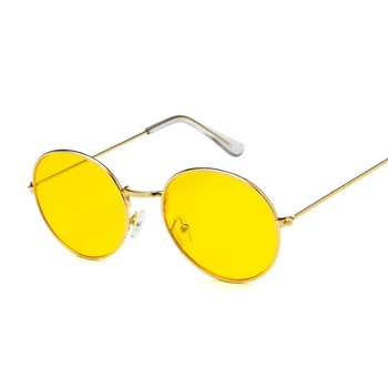  Vintage Ovalna Okrogla Ženska Sončna Očala Znamke Oblikovalec Sončna Očala Ženski Sladkarije Barvo Zlitine Ogledalo Ulica Premagal Nakupovanje Oculos De Sol