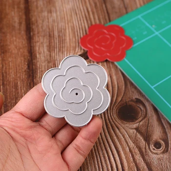  3D Rose Cvet Die rezanje Kovin Rezanje Umre Šablona za DIY Scrapbooking Foto album Papir, Kartice, Izdelava Dekorativnih reliefi