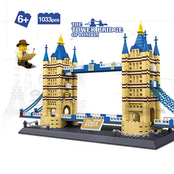  WANGE Svetovno Znane Stavbe Serije London Twin Most Izobraževalne Sestavljanje gradnikov Toy Model Miniature za Otroke