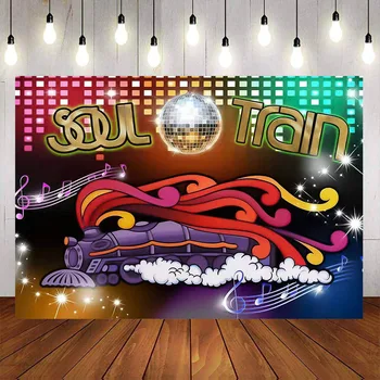  70s 80s Soul Train Disco Ples Rojstni Dekor Ozadje Tabela Banner Plakat, Fotografija Ozadje Fotografije za Ženske, Moške