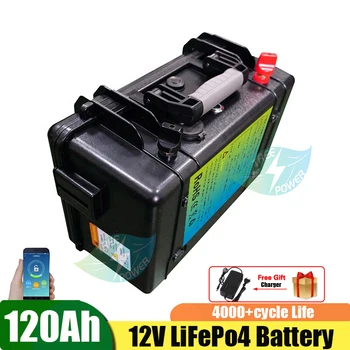  Nepremočljiva Lifepo4 12V 120Ah Litij-ionska Baterija Prenosni Litijeva Baterija za ponovno Polnjenje za Ribiško Ladjo Panulo Motor+Polnilec