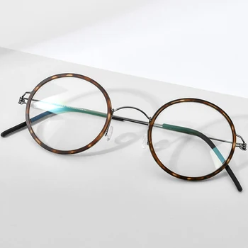  FONEX Titanove Zlitine Okvir Očal Moških Krog Kratkovidnost Optični Ženske Recept Očala 2021 korejski Brezvijačno Očala 98636