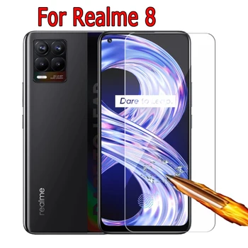  Telefon Kritje za Realme 8 Stekla RMX3085 Sprednji Zaslon Protektorstvo Na Realme8 9H 2.5 D Zaščitni Film, Kaljeno Steklo