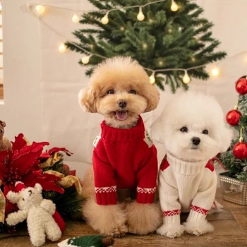  Božič Dog Pulover Mačka Psiček Obleko Božič Pet Plašč Obleko Oblačila Pozimi Majhen Pes Kostum Oblačila Yorkie Pudelj Pet Oblačila