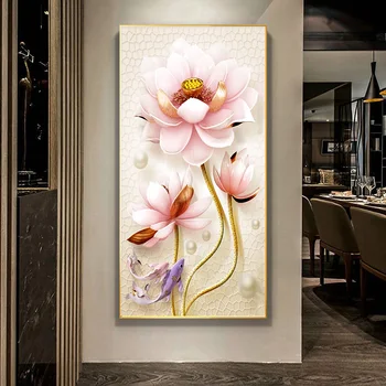  Retro Metulj Cvet Platna Slike Wall Art Slike Kitajski Slog Letnik Plakatov In Fotografij za dnevno Sobo Oltarja Dekor