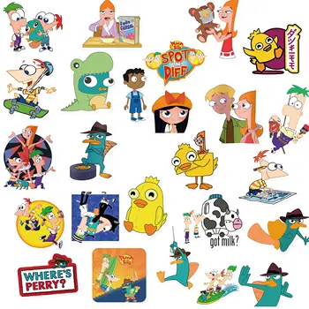  10/50/Paket otroške risanke nalepke Disney Phineas in Ferb Nalepke Smešno Nepremočljiva Skateboard Prtljage nalepke, Laptop IGRAČA