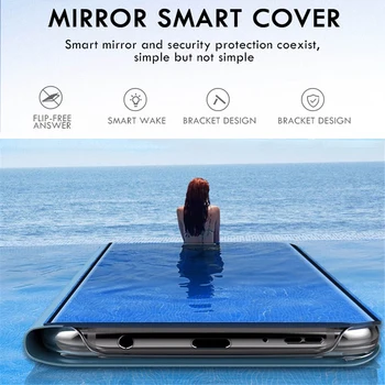  Ogledalo, Okna Pogled Flip Primeru Za Xiaomi Redmi Opomba 9 9s 8T 8 7 6 5 4 Pro Max 9A 6A 7A 9C K20 F2 POCO 10X 10 K30 Lite Pokrov