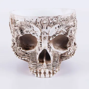  HeyMamba Smolo Lobanje Model Ročno izrezljane Cvetlični Lončki Skull Glave Dekorativno Kiparstvo Halloween Dekoracijo