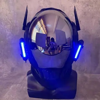  Ročno Diy Cyberpunk Maske Enginery Coolplay Masko Z Led Luči Futuristično Cosplay Halloween Party Dodatki