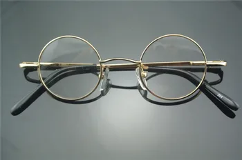  Vintage Krog Zlato Majhne Spomladanski Tečaji John Lennon Kovinski Eyeglass Okvirji Polno Platišča kratkovidnost Očala -150 -200 -300