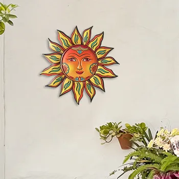  Kovinski Sonce Wall Decor Prostem Soncu Obraz Železa Zunanji Steni Dekor s Kavljem 3D Soncu Obraz Wall Art Okras Za Vrt, Teraso Hiša