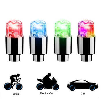  2/4pcs Pnevmatike Ventili Skp Luč za Avto, motorno kolo, Kolo Kolesa Pnevmatike LED Barvna Lučka Kolesarjenje Hub Žari Pribor Žarnice