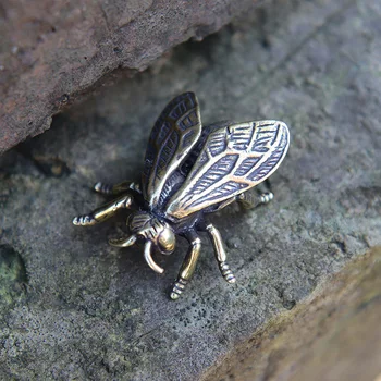  Trdni Brass Insektov Honey Bee Figurice Miniature Čaj Pet Smešno Hrošč Obrti Zbirka Retro Namizni Okras Doma Odlikovanja