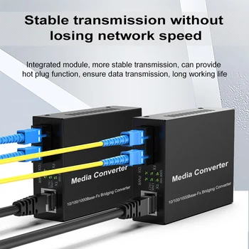 Gigabit Ethernet Optični Mediji Pretvornika z Vgrajeno 1Gb Multimode SC Sprejemnik, 10/100/1000M RJ45, da 1000Base-LX, do 2km