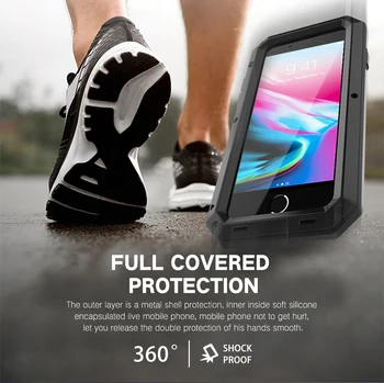  Težka oklep Varstvo Kovin, Aluminija Primeru Telefon za iPhone 11 Pro XS MAX SE 2 XR 6 6S 7 8 Plus X 5S Shockproof Doom Pokrov