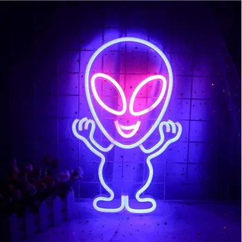  UFO Vesolje Planet vesoljsko Ladjo Obliko Neonske Znaki Luči, Stenske Umetnosti Pisane LED Nočna Lučka Otroci Darilo Bar Doma Stranka Dekoracijo