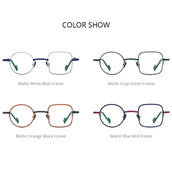  FONEX Titana Očal Okvir Moških Barvita Retro Krog, Kvadrat Recept Očala 2022 Ženske Letnik Optičnih Očal F85747
