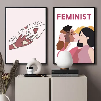  Feministična Dekle Moči Prihodnosti Ženski Ponudbe Wall Art Platno Slikarstvo Nordijska Plakatov In Fotografij Stenske Slike Za Dnevna Soba Dekor