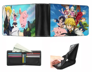  Fantje Dekleta Kovanec denarnice anime Sedem Smrtnih Grehov denarnice Moški ženske kratke denarnice najstnikov Kartico sim PU Kratek Torbici