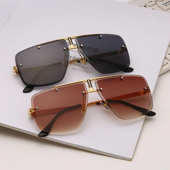  Nova Moda Rimless sončna Očala blagovne Znamke Design Letnik Moški Kvadratnih sončna Očala Luksuzni Odtenki UV400 Očala gafas de sol hombre