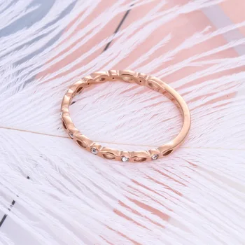  New Rose Gold Barvi Nerjavečega Jekla Obroči Za Ženske Dodatki, Modni ženski Nosorogovo Ring Crystal Prst Nakit