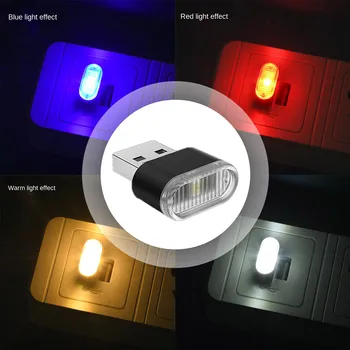  Mini USB LED Avto Svetlobe Dekorativna Svetilka Zasilne Razsvetljave, PC Pisane Neon Luči Avto Auto Dodatki Notranjost Vzdušje Svetlobe