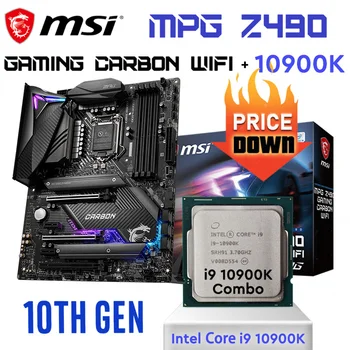  Intel Core i9 10900K + MPG Z490 GAMING OGLJIKOVIH WiFi Z490 Motherboard CPU Combo i9 10900K 10.-Gen CPU Z490 Gaming Mainboard Kit