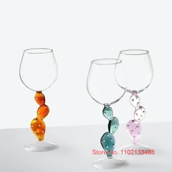  Italijanski Ichendorf Design Kristalno Kaktus Stekla, Ročno Rdeče Vino Mešalniku Poročno Darilo Šampanjec Cocktail Bordeaux Pokal Debelo