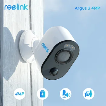  Reolink Argus 3 4MP IP WiFi Varnostne Kamere na Prostem Baterije Človekovih&Avto Zaznavanje Barv Noč PIR 2-way Audio Fotoaparat Surveil