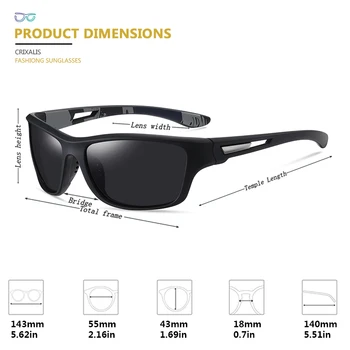  CRIXALIS Design Polarizirana sončna Očala Za Moške Letnik blagovne Znamke Kvadratnih Anti Glare Vožnjo sončna Očala Moški UV400 zonnebril heren