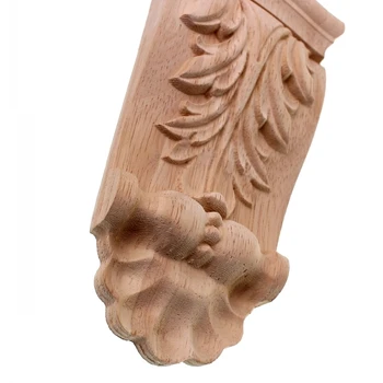  RUNBAZEF Lesa Appliques Cvet Carving Decals Okrasni Leseni Ornamenti Kabinet Vrata, Pohištvo, Arhitektura Dekoracijo
