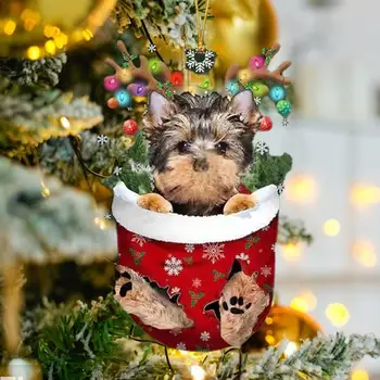  Smešno Pes Božično Drevo Ornament Ljubek Pes Naselitve Božič Obesek Visi Schnauzer Jazavičar Plišasti Pes Okraski Za