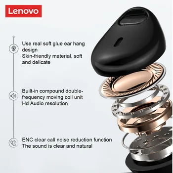  Original Lenovo TW16 Brezžične Bluetooth Slušalke TWS Handfree Uho Kavelj za Zmanjšanje Hrupa, IPX5 Vodotesne Slušalke Z Mikrofonom