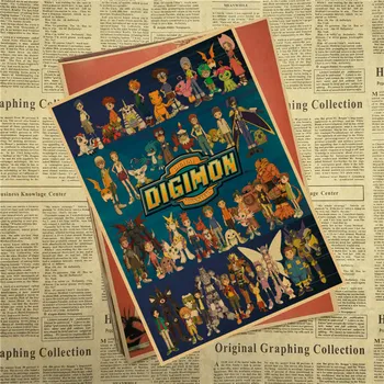  Digimon Avanturo Anime jedro Kraft Poster Tiskanje Agumon Slike Za Dnevna Soba Dekor Stenske Dekorativne Poslikave 30X21cm