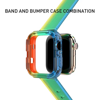  Mavrične barve Šport Trak za Apple Watch 6 SE Razredi Silikonski Pregleden za Iwatch 5 4 3Strap 38 mm 40 mm 42mm 44 mm