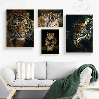  Sodobna Živali Plakat Leopard Platno Stensko Slikarstvo Umetnost Tiskanje Jaguar Tiger Stenske Slike za Domačo dnevno Sobo Cuadros