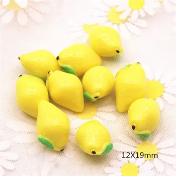  Limonin Sadje 10PCS 3D Smolo Flatback Chrysoprase Miniaturni Hrane Umetnosti Oskrbe Dekoracijo Čar DIY obrti