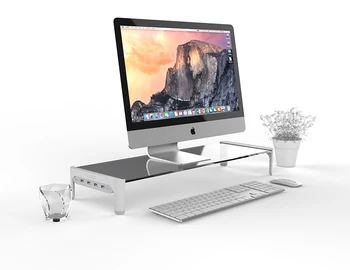  Namizje Monitorja Notebook Laptop Stand Space Bar Non-slip Desk Odcepa z 4ports Zvezdišče USB Prenos Podatkov in Hitro Polnilnik 501L