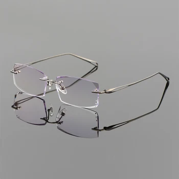  EAGWOO Titana Očala Moških Rimless Recept Kratkovidnost Photochromic Diamond Očala brez okvirjev Spektakel Vizijo Okno 275020