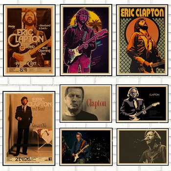  Eric Clapton band Retro Vintage Rock Glasbe Kraft papir, Kraft Papir, Plakati, Stenske Nalepke Cafe, Bar, Sobna Dekoracija Sten Dekor darilo