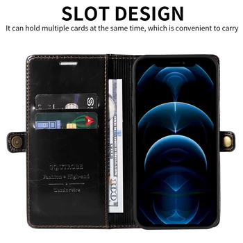  Denarnica Ohišje Za Samsung Galaxy Note 22 Ultra S21 S22 S20 FE S10 S8 S9 Opomba 10 Plus 20 9 8 A03 Jedro RFID Blokiranje Telefon Kritje