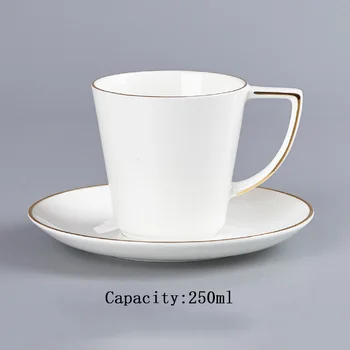  Veliko Zmogljivosti Zlato rob skodelico Kave in Krožnik nastavite Ustvarjalno Oblikovanje Evropske Popoldanski Čaj skodelice svetlobno razkošje Kosti kitajske Drinkware