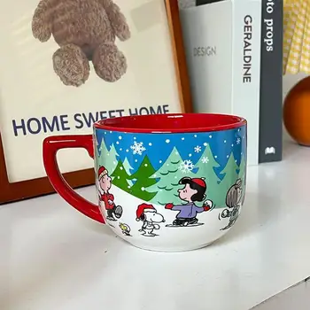  600 ml Snoopy Risanka, Velike Zmogljivosti, Zajtrk Skodelico Žitnih Vrč Otroka v Gospodinjstvu Mleka Pokal Kawaii Anime Keramični Vrč za Dekleta Darila