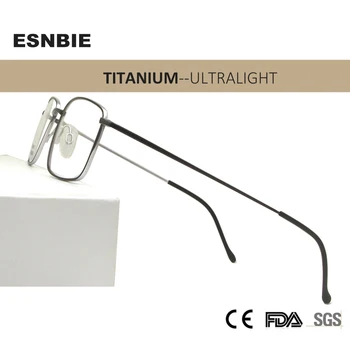  Klasični Poslovni Moški Čistega Titana Očal Okvir Ultralahkih Kvadratnih Optična Očala Okvir Slim Celotno Platišča Očala Za Kratkovidnost