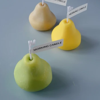  Creative 3D Hruška Silikonski Aromaterapija Doma Dekoracijo Dišeče Sveče Plesni DIY Simulacije Sadje Gline Čokolada Izdelavo Mila