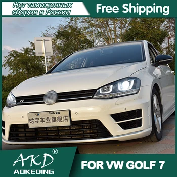  Avto Za VW Golf 7 2013-2017 MK7 Luči DRL Dan Teče Svetlobe LED-Bi Xenon Žarnica meglenke Golf7 Avto Opremo Glavo Svetilka